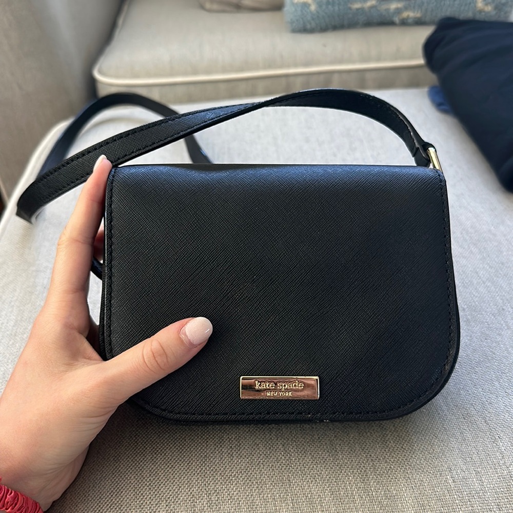 Black, crossbody Kate spade bag